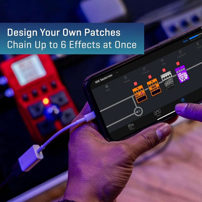 ZOOM MS-60B+ MultiStomp Bass Effects Pedal with 95+ Effects Featuring Amp Models, Preamps, Chorus, Delays, Reverbs, Filters, Stereo Effects, Effect Chaining, Single Stompbox, Tuner, & Battery Powered - Image 5